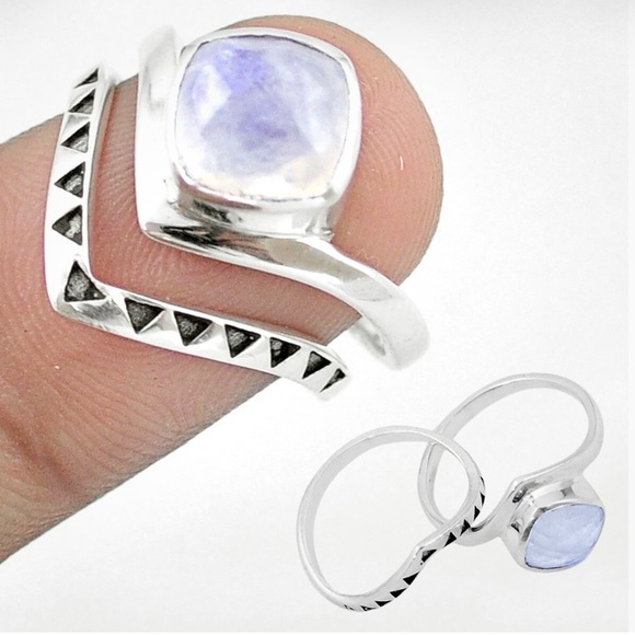 💕Moonstone Stacking Rings (2) 925 silver - Picture 9 of 9